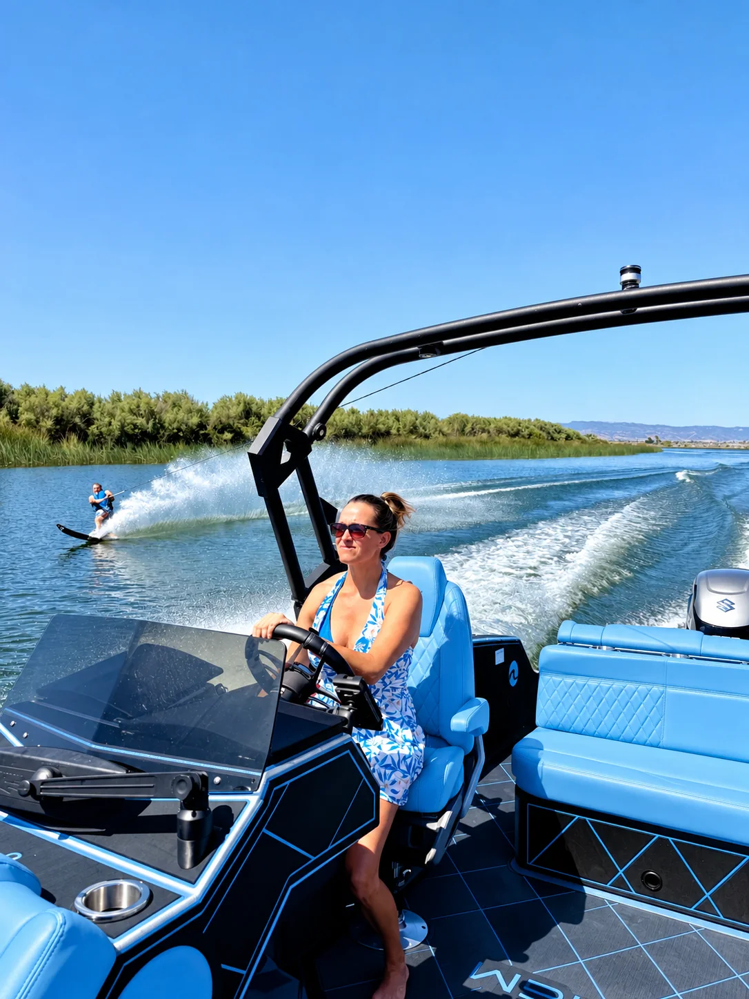 Blue Assault VF23 towing a waterskier